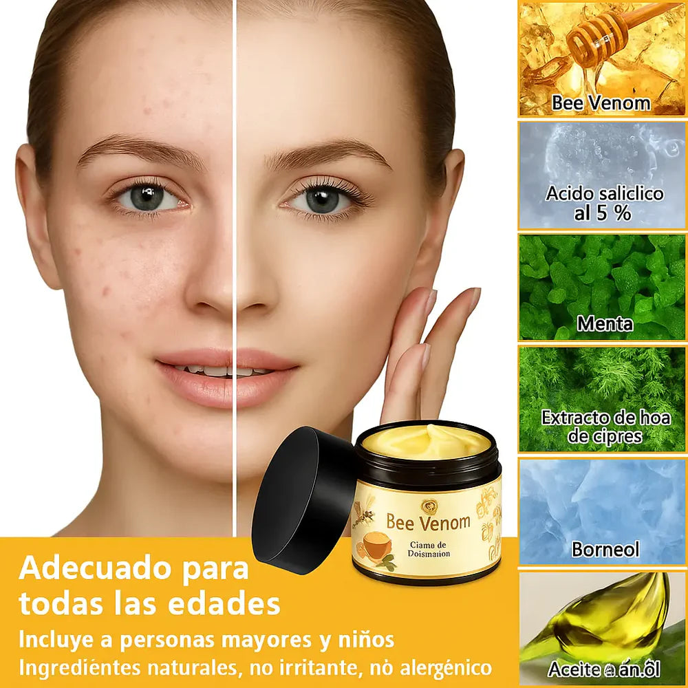 BeeLuxe™ Crema Facial con Veneno de Abeja Piel visiblemente más firme, suave y luminosa.