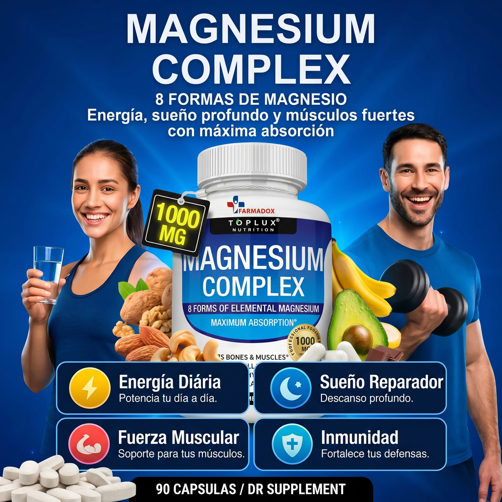 Magnesium Complex Revive™ 8 en 1 🇺🇸 8 Tipos de Magnesio de Alta Absorción | Producto Americano