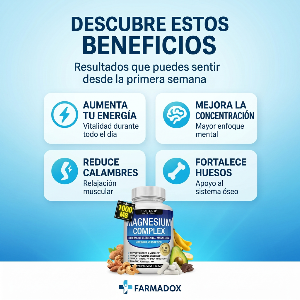 Magnesium Complex Revive™ 8 en 1 🇺🇸 8 Tipos de Magnesio de Alta Absorción | Producto Americano